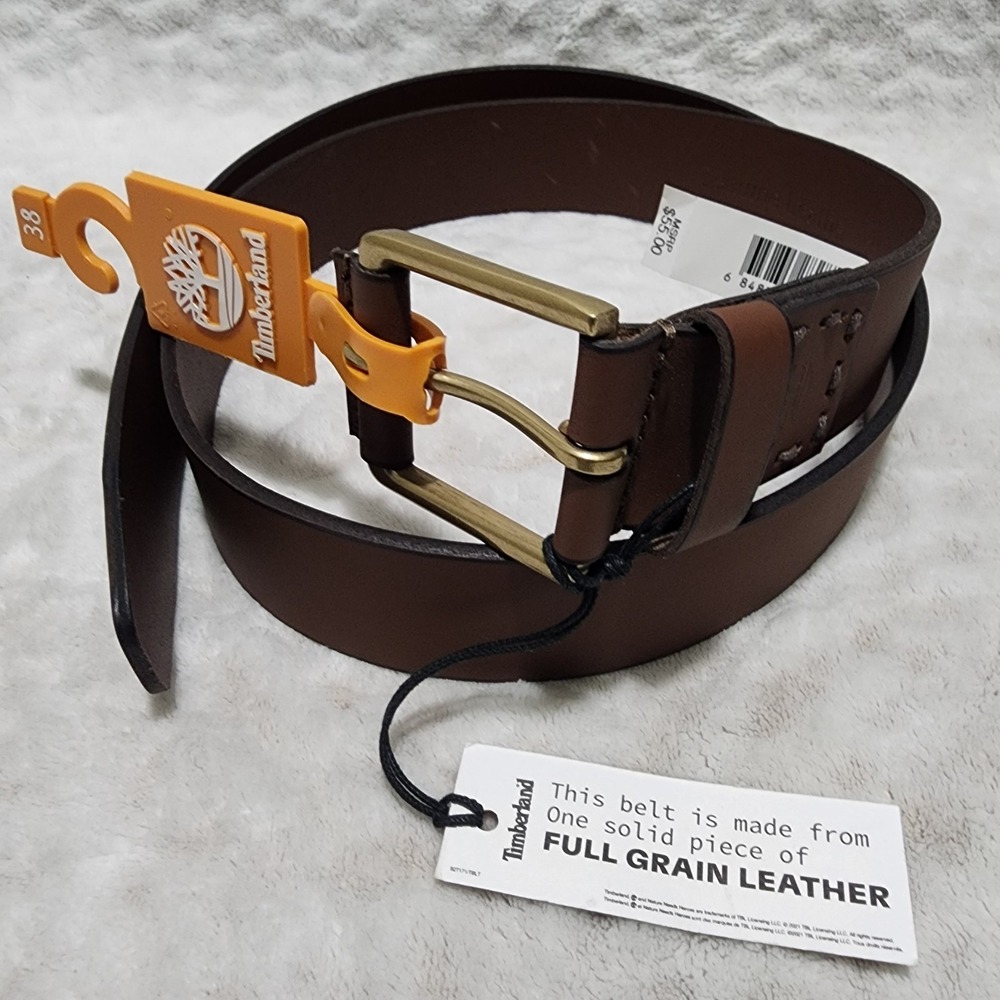 Timberland Men's Genuine Full Grain Leather Belt  Size 38  Brown